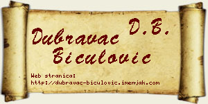 Dubravac Biculović vizit kartica